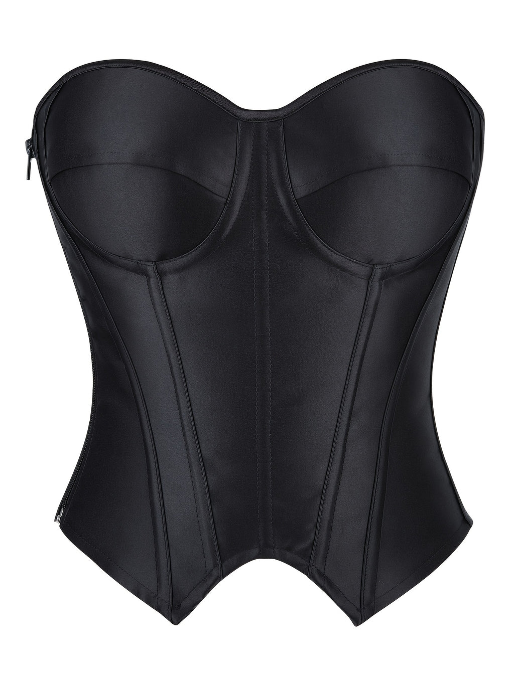 PRETASIE Elegant Striped Corset Top Strapless Bustier with Built-in Bra Cups Shapewear Polyester and Elastane Hand Washable