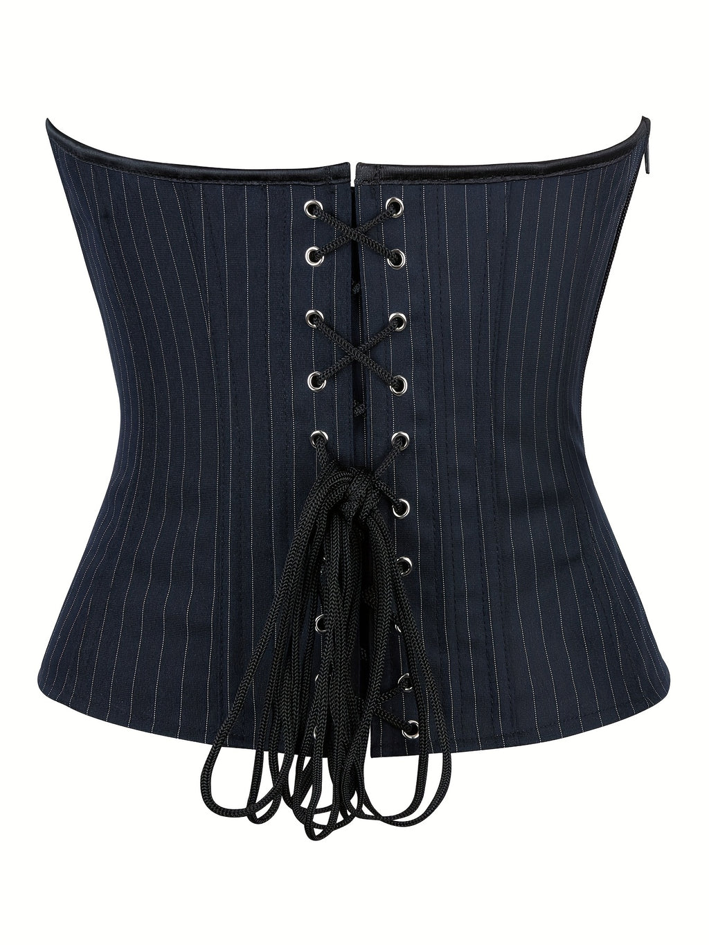 PRETASIE Elegant Striped Corset Top Strapless Bustier with Built-in Bra Cups Shapewear Polyester and Elastane Hand Washable