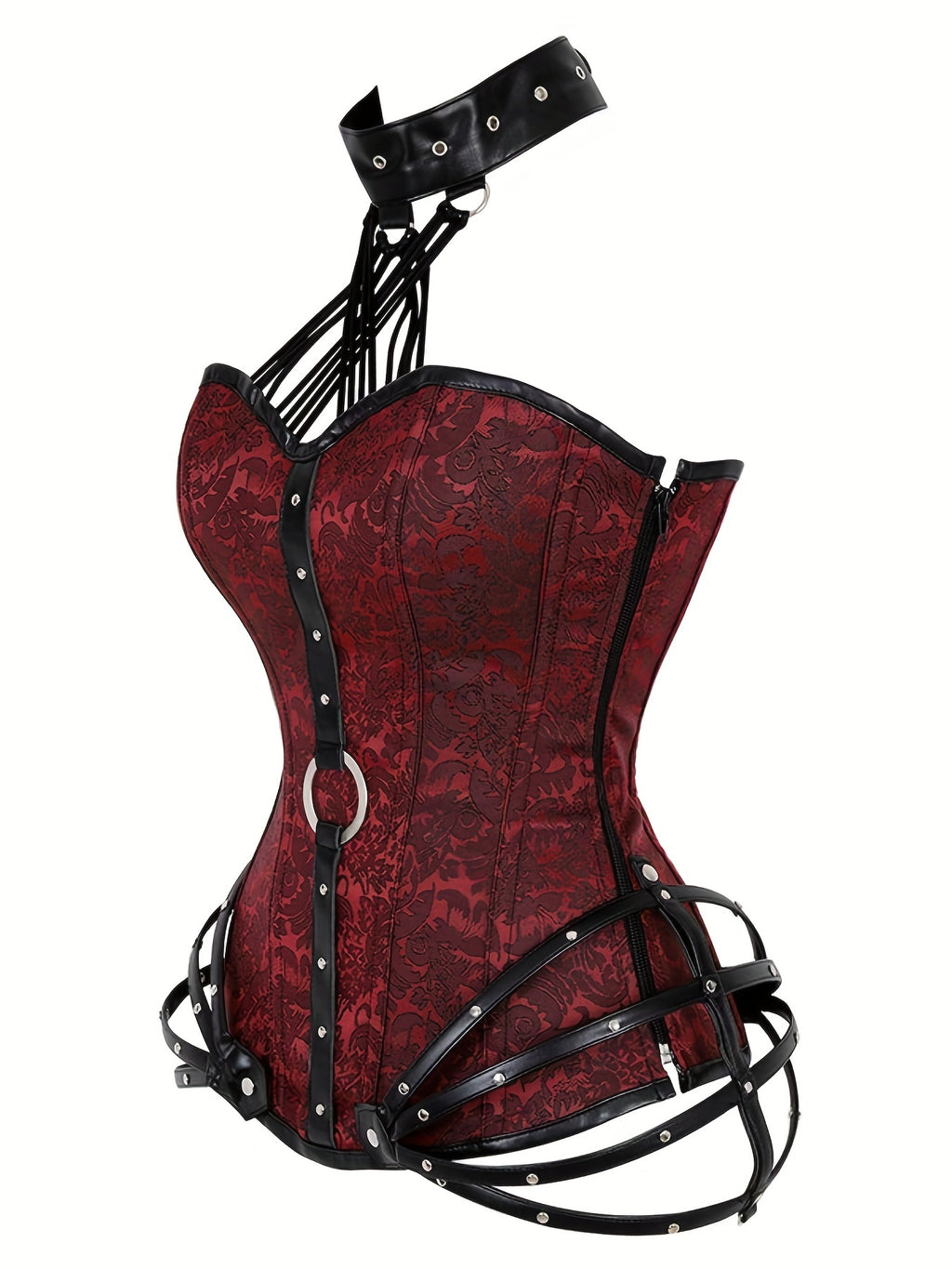 PRETASIE Gothic Strapless Neck Corset with 11 Steel Bones And Side Zipper a Fitted Court Shapewear for Halloween Punk Style