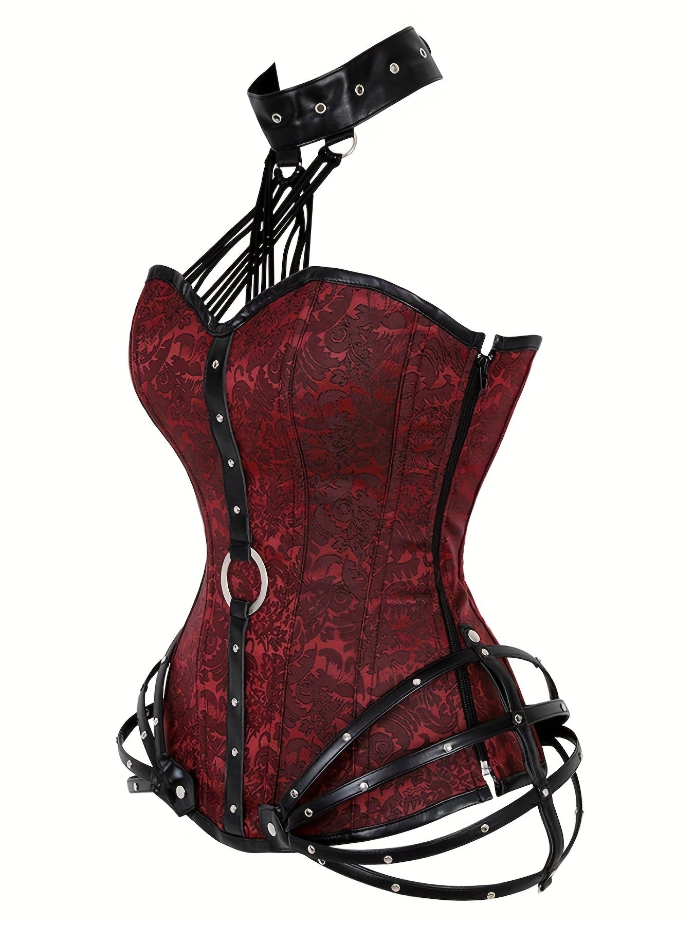 PRETASIE Gothic Strapless Neck Corset with 11 Steel Bones And Side Zipper a Fitted Court Shapewear for Halloween Punk Style