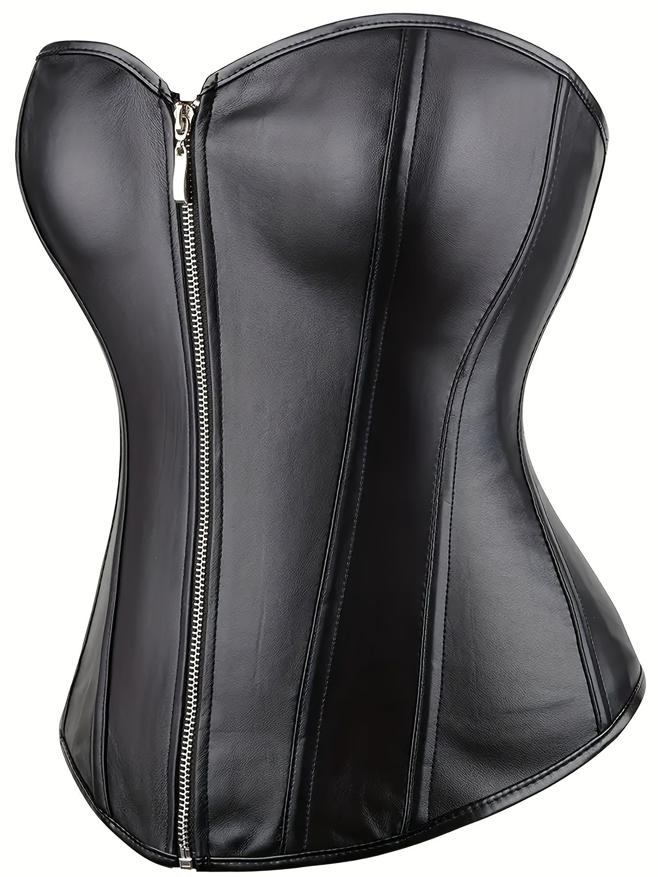 Black Corset Top Adjustable Zipper, Belly Shaper, Perfect for Casual or Formal Outfit, Versatile Fashion Piece Corset Adjustable Fit