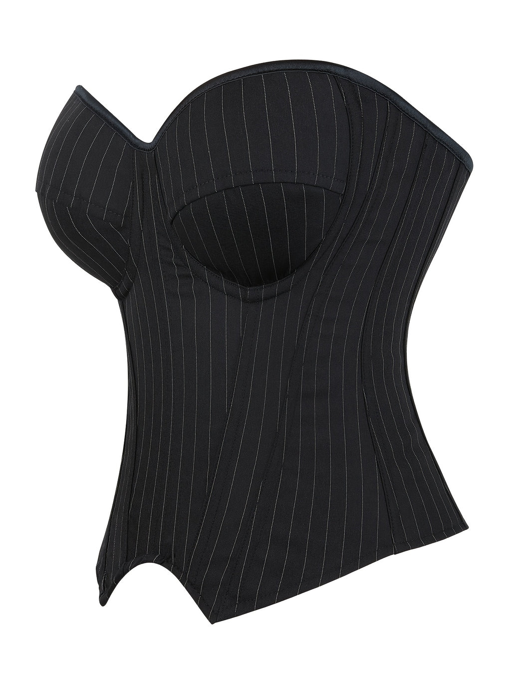 PRETASIE Elegant Striped Corset Top Strapless Bustier with Built-in Bra Cups Shapewear Polyester and Elastane Hand Washable