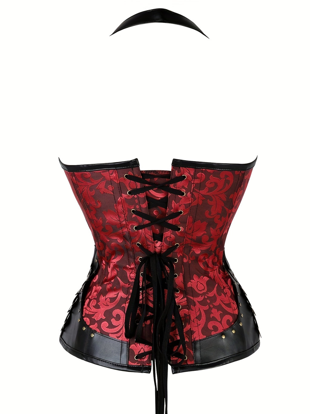 PRETASIE Jacquard Halter Strapless Corset Tummy Control Lace Up Push Up Body Shaper Lingerie Shapewear