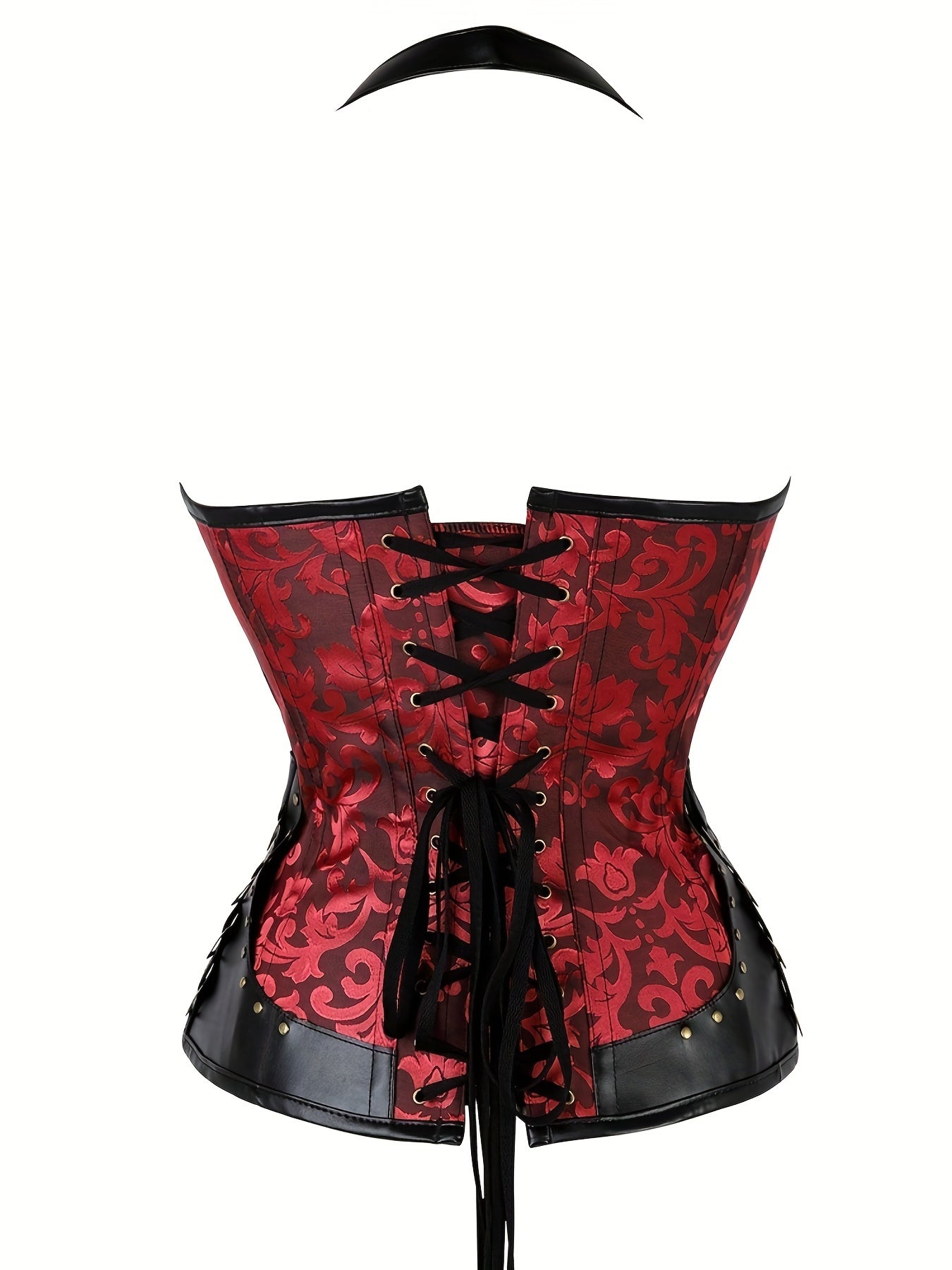 PRETASIE Jacquard Halter Strapless Corset Tummy Control Lace Up Push Up Body Shaper Lingerie Shapewear