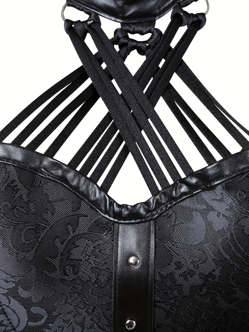 PRETASIE Gothic Strapless Neck Corset with 11 Steel Bones And Side Zipper a Fitted Court Shapewear for Halloween Punk Style