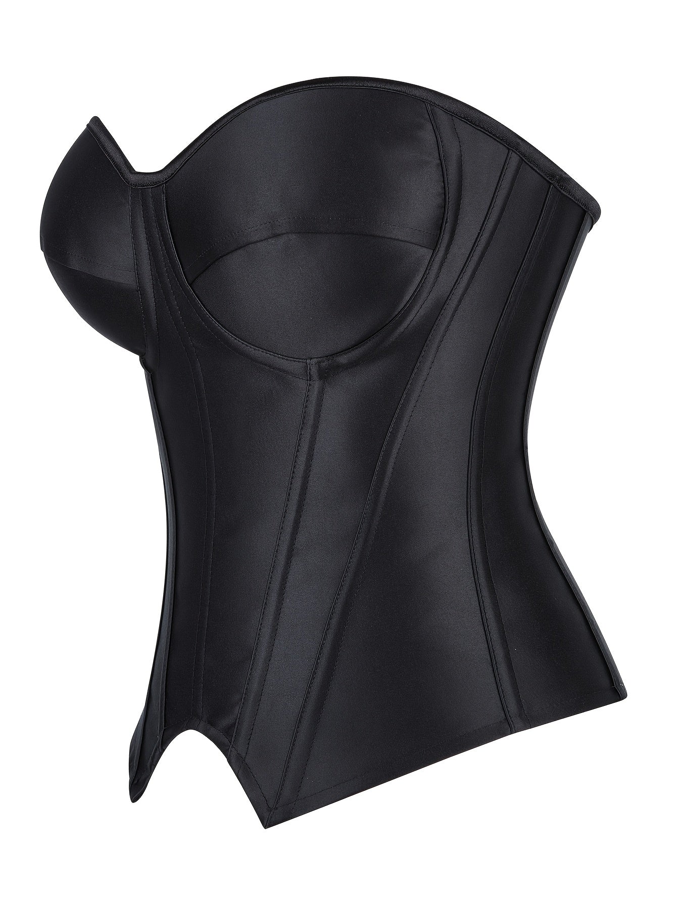 PRETASIE Elegant Striped Corset Top Strapless Bustier with Built-in Bra Cups Shapewear Polyester and Elastane Hand Washable