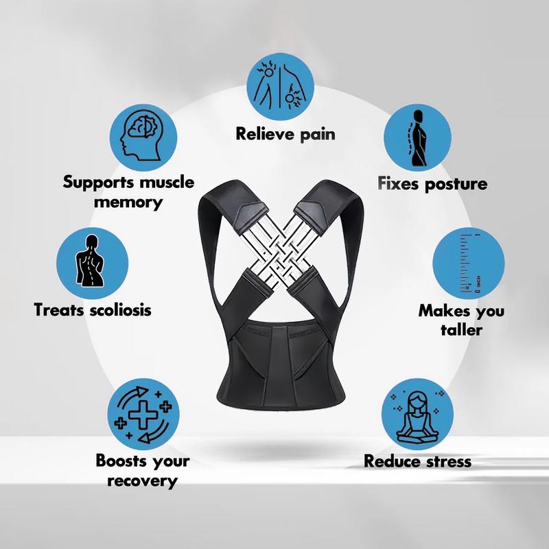 PRETASIE Adjustable Posture Corrector Back Brace Shoulder Straightener with Shoulder Support for Back Pain Relief for Men and Women Belts