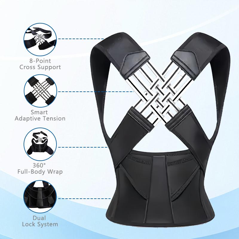 PRETASIE Adjustable Posture Corrector Back Brace Shoulder Straightener with Shoulder Support for Back Pain Relief for Men and Women Belts