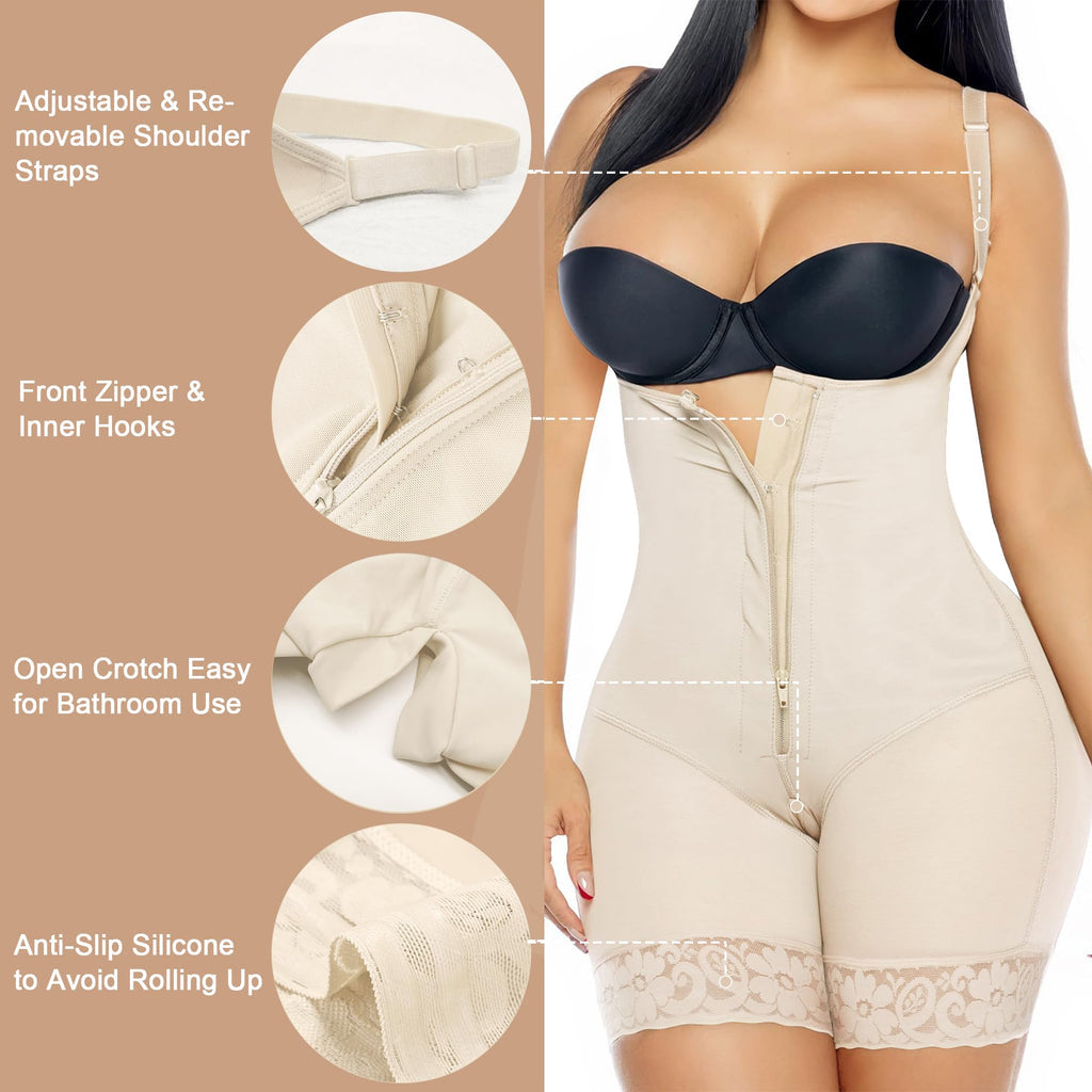 PRETASIE Fajas Colombianas Shapewear for Women Postpartum Tummy Control Body Shaper Butt Lifter Bodysuit