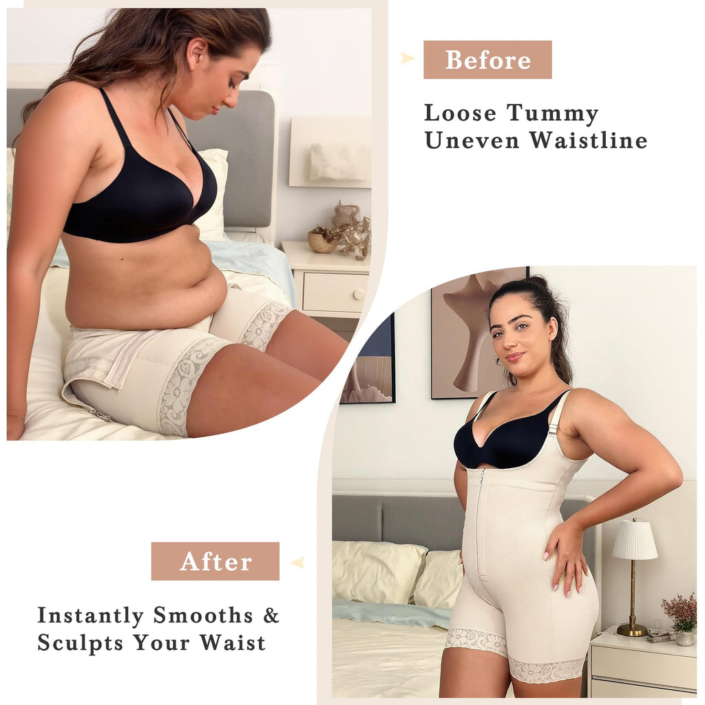 PRETASIE Fajas Colombianas Shapewear for Women Postpartum Tummy Control Body Shaper Butt Lifter Bodysuit