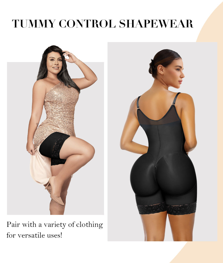 PRETASIE Fajas Colombianas Postpartum Shapewear for Women Tummy Control Butt Lifter Body Shaper with Zipper Crotch