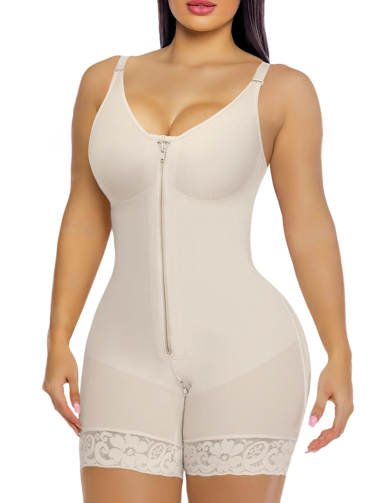 PRETASIE Fajas Colombianas Postpartum Shapewear for Women Tummy Control Butt Lifter Body Shaper with Zipper Crotch