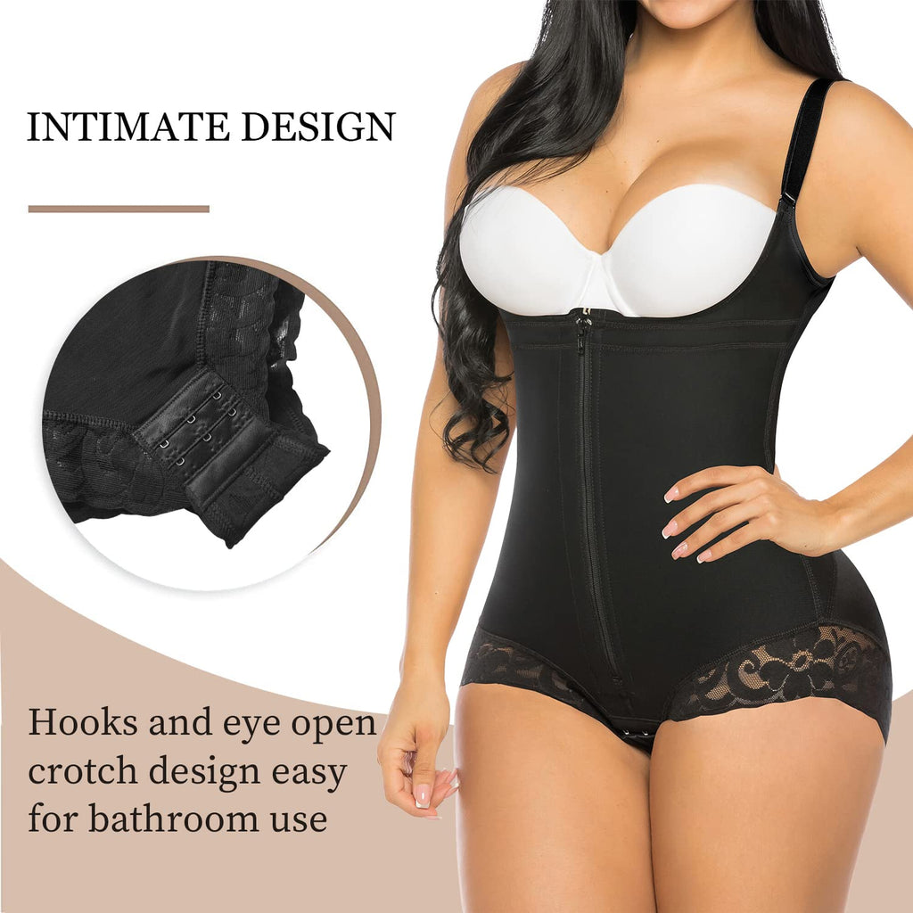 PRETASIE Shapewear for Women Tummy Control Fajas Colombianas Open Bust Body Shaper Slimmer Bodysuit