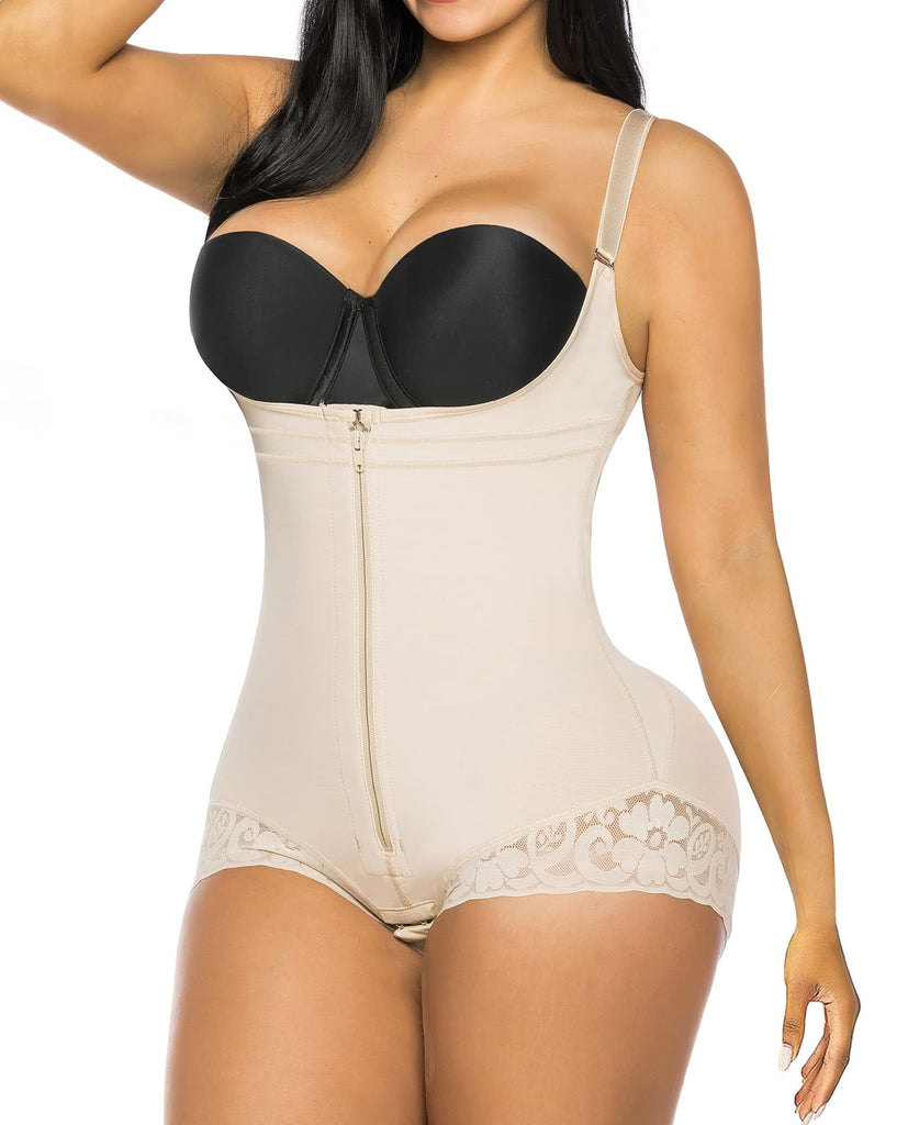 PRETASIE Shapewear for Women Tummy Control Fajas Colombianas Open Bust Body Shaper Slimmer Bodysuit