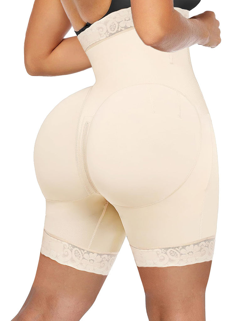 PRETASIE Tummy Control Shapewear for Women Fajas Colombianas Body Shaper Shorts with Zipper Crotch